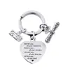 Colgante de Llavero Europeo y Americano Transfronterizo Acero Inoxidable Forma de Corazón Regalo de Graduación 2026 Regalo Grabado Llavero de Metal