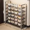 Zapatero multiusos de acero inoxidable, apto para uso doméstico, no requiere ensamblaje, estante de almacenamiento versátil para entradas, dormitorios y propiedades de alquiler; estanterías para zapatos al por mayor disponibles