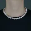 Collar Cubano Joyería de Marca de Moda Hip-Hop Europea y Americana Decorado a Mano con Circonita Redonda Mezclada Collar Tenis