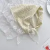 Liquidación Nuevo Estilo Dulce y Femenino Pañuelo para la Cabeza Encaje Francés Bufanda Triangular Decoración para Fotos de Vacaciones de Verano