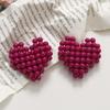 Horquilla de acrílico tridimensional con forma de corazón de melocotón, hecha a mano, con cuentas, accesorios para el cabello, pendientes, venta al por mayor