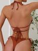 Bikini Nuevo Estilo Europeo y Americano 2026, Traje de Baño Sexy de Tres Piezas Color Sólido, Bikini con Amarre Transfronterizo Amazon