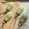 Colgante Pixiu de Jade Hetian Natural para Hombres y Mujeres, Colgante de Jade Pi Xiu Verde y Blanco para Atraer Riqueza
