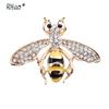 Broche de abeja con esmalte de aceite y gota de diamantes de imitación, estilo coreano, con hebilla, pequeño, bonito y fresco, venta directa de fábrica