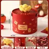 Caja de Regalo de Año Nuevo 2026 Caja de Empaque Canasta para Vaporera Caja de Galletas y Dulces Llena de Bendiciones Caja de Regalo para Hornear
