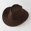 Sombrero de Vaquero Occidental Sombrero para el Sol Sombrero Jazz de Gamuza Chica Popular Primavera Verano Hombres Mujeres Sombrero de Jinete Sombrero de Ala Ancha Fedora