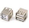 Conector USB vertical de camada dupla personalizada de 2,0180 graus cola branca e preta horizontal de 90 graus vários plug-in tipo soquete usb