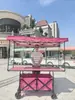 Carrito de puesto con tablero de mesa grande, elevable, plegable, carrito móvil para puesto exterior de snacks, carrito para autocaravana