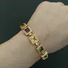 Versa Simulação de Fornecimento Transfronteiriço Joias Doce Turmalina Corindo Azul Cor Diamante Esmeralda Pulseira Tesouro Feminina Banhada 18k