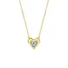 Colar Novo Estilo em Formato de Coração com Design de Alto Padrão, Corrente para Clavícula, Luxo de Nicho, Cravejado com Diamantes, Corrente de Pescoço Galvanizada a Ouro Real Presente
