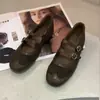Zapatos Mary Jane de estilo retro 2026 con doble hebilla, puntera redonda de patchwork, suela suave, cómodos y de corte bajo