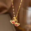 Nuevo Collar Colgante de Estrella con Lazo y Borla Estilo Hada Moda Femenina Simple de Gama Alta Lujo Ligero Cadena para Clavícula