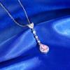 INS Wind Net Celebrity Jewelry Simulação Rosa Diamond Drop Pingente Drop Eardrop Colar Mulheres Venda ao Vivo terno
