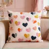 Funda de Almohada Corta de Felpa con Estampado de Letra de Corazón para el Día de San Valentín, Decoración de Atmósfera para Sofá de Sala de Estar y Cojín para Coche
