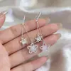 Pendientes Exquisitos de Bobina de Mosquito con Borla Larga Ojo de Gato Estrella, Súper de Ensueño para Caras Redondas, Clips para Orejas para Orejas sin Perforar, Pendientes de Nuevo Estilo para Mujer