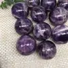 Bola de Pedra Natural Fantasia Ametista 4-5cm Enfeites de Cristal Decorativos DIY para Atrair Riqueza e Bola de Cristal Feng Shui com Base