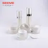 Botella redonda recta de superficie de diamante acrílico blanco, botella de loción multiespecificación, botella de esencia, botella de crema de 30 ml, material de embalaje de 30 g 50 g