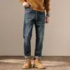 Jeans Masculino de Alta Qualidade Americana 2026 Outono/Inverno Novo Slim Fit Perna Reta Pequena Tendência Casual Afunilado Calças Longas
