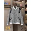 Nuevo diseño de otoño e invierno, chaqueta de retazos de lentejuelas y seda para hombre, marca de moda, corte holgado, estilo casual, chaqueta tipo beisbol