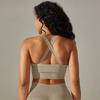 Chaleco de Yoga Tejido Sin Costuras Amazon Transfronterizo Color Sólido Fitness Running Traje de Yoga Sujetador Deportivo Espalda Cruzada de Belleza