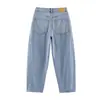 Moda outonal transfronteiriça nova para mulheres, estilo europeu e americano, design versátil de retalhos, jeans de cintura alta