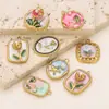 Acero Inoxidable Multi-Estilo Colgante Flor Goteo de Aceite Flor DIY Concha Flor Moda Colgante Vestido Pulsera Collar Accesorios