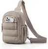 Bolsa Transversal Feminina Tendência Transfronteiriça, Bolsa de Ombro Acolchoada com Penas, Design Simples e Estiloso, Adequada para o Dia a Dia e Viagens, Feita de Nylon
