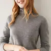 Suéter de una sola pieza 100% cachemira para mujer, nuevo estilo otoño e invierno, de cuello alto, en capas, con bordes enrollados, capa base