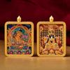 Pendente Manjusri de Wutai Mountain Novo Wuye Colar com Pingente de Buda Thangka Mão da Sorte Pintado à Mão Dupla Face Artesanal