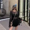 Top fino hueco para mujer, de verano, corte holgado, estilo casual, de manga larga, cárdigan de punto protector solar, de longitud media