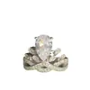 Anillo de Boda Versa de Montaje Alto Personalidad Clásica Corona de Bebé Micro-pavimentado Circonita Ccuic Anillo de Moda My Fair Lady