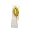 Vela digital de aniversário dourada banhada a ouro com suporte inferior 0-9 Festa comemorativa de Dia dos Namorados plug-in para bolo suprimentos de panificação