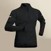 Traje Deportivo de Moda Transfronterizo para Hombre, Ropa de Secado Rápido para Correr en Primavera y Otoño, Conjunto para Jogging Matutino, Ciclismo y Entrenamiento, Cremallera Media para Exteriores
