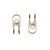 Pacote com 2 brincos de pérolas de imitação douradas, brincos de pérolas coreanas, joias femininas da moda
