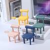 Taburete pequeño con soporte para teléfono móvil, mini silla de escritorio desmontable, adornos, bonita base para teléfono móvil, silla pequeña con soporte para teléfono móvil