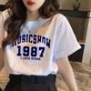 Algodón Verano Nueva Camiseta de Manga Corta para Mujer Coreana Holgada Moderna Marca Ins Explosiva Casual Talla Grande Adelgazante Top