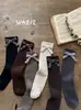 Calcetines de otoño e invierno para niñas hasta la pantorrilla, calcetines coreanos estilo capas, elegantes y con capas, calcetines de algodón para niños de doble capa con volantes, calcetines de pantorrilla
