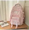 Mochilas de estilo coreano, modernas y estéticamente agradables para estudiantes de secundaria y preparatoria, con múltiples compartimentos, un diseño ligero y gran capacidad