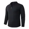 Suéter de Color Sólido para Hombre Otoño e Invierno con Media Cremallera y Cuello Alto Casual de Negocios Cuello Acanalado Pulóver Cálido Capa Base de Punto
