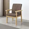 Silla de Madera Maciza, Sillón Individual, Reposabrazos, Respaldo Suave, Silla de Oficina para Conferencias por Computadora, Silla de Mahjong, Silla de Escritorio para Personas Mayores