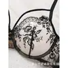 Fabricante directo moda francesa sexy sujetador de encaje bordado hueco para mujer, sujetador erótico de malla transparente 26066