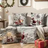 Suministros del Fabricante Fundas de Almohada con Atmósfera Navideña, Fundas de Almohada para el Hogar Impresas Digitalmente, Fundas de Almohada de Muñeco de Nieve y Reno Navideño
