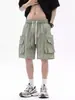 Pantalones cortos de trabajo para exteriores estilo montaña para hombre, pantalones casuales de verano de corte holgado, pantalones rectos de cinco puntos, pantalones de longitud media modernos y sencillos