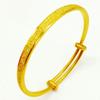 Pulsera Vietnam Oro Plano Push-Pull Mate Oro Latón Chapado en Oro Pulsera Engastada con Arena Regalo de San Valentín para Novia