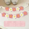 Gola de Lã para Gato Doce Flor Pequeno Animal de Estimação Decoração Tricotada à Mão Fofa Gatinho Cachecol Cachecol Toalha Escorregadia