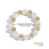 Conjunto Transfronterizo Europeo y Americano de Nuevo Estilo Collar Sencillo de Perlas Colgante Metálico Semicircular Desmontable Gargantilla Exagerada de Perlas