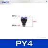 Conector neumático de plástico azul en T PY6 tubo de gas inserción rápida PW junta rápida PEG12-8/4/10 reductor