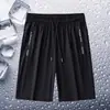 Pantalones Cortos de Verano 2025 Estilo Nuevo Casual Deportivos Delgados de Secado Rápido Seda de Hielo Pantalones de Cinco Puntos para Hombre Pantalones de Cremallera de Longitud Media para Hombre