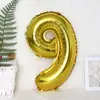 Balão de Filme de Alumínio Pequeno de 16 Polegadas 35cm Número Árabe 0-9 Balão de Filme de Alumínio Decoração de Festa Bola de Folha de Alumínio