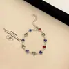 Pulseira Colorida Retro de Diamante Design de Nicho Personalidade Elegante Exquisita Leve Luxo Versátil Alta Qualidade Moda Pulseira